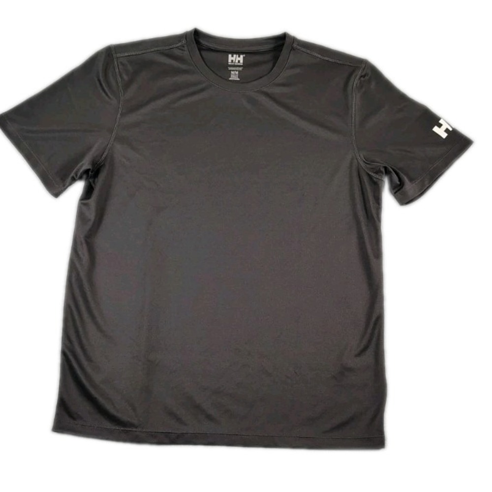 Helly Hansen Tech Tee-Shirt Brand  Logo  Outdoor Sports Short Sleeve Mens M Gray